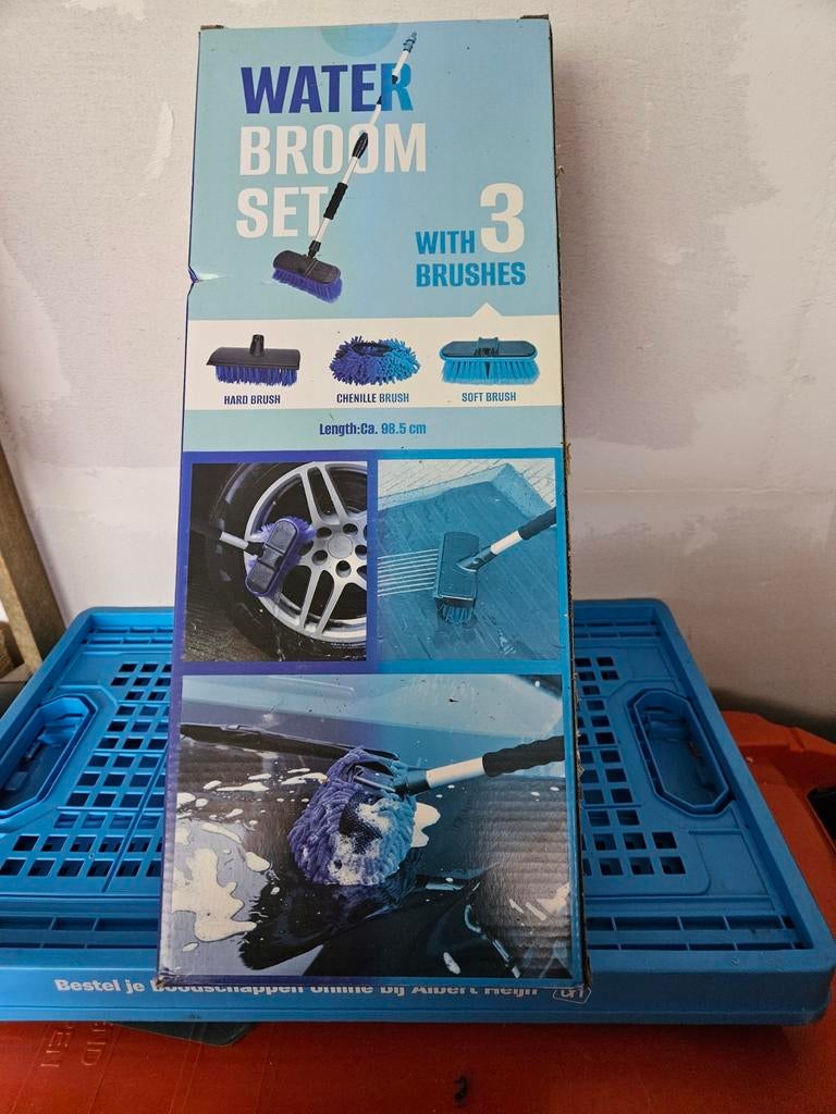 Waterbezemset met 3 borstels - Nieuw in doos, Auto diversen, Auto-accessoires, Nieuw, Ophalen of Verzenden