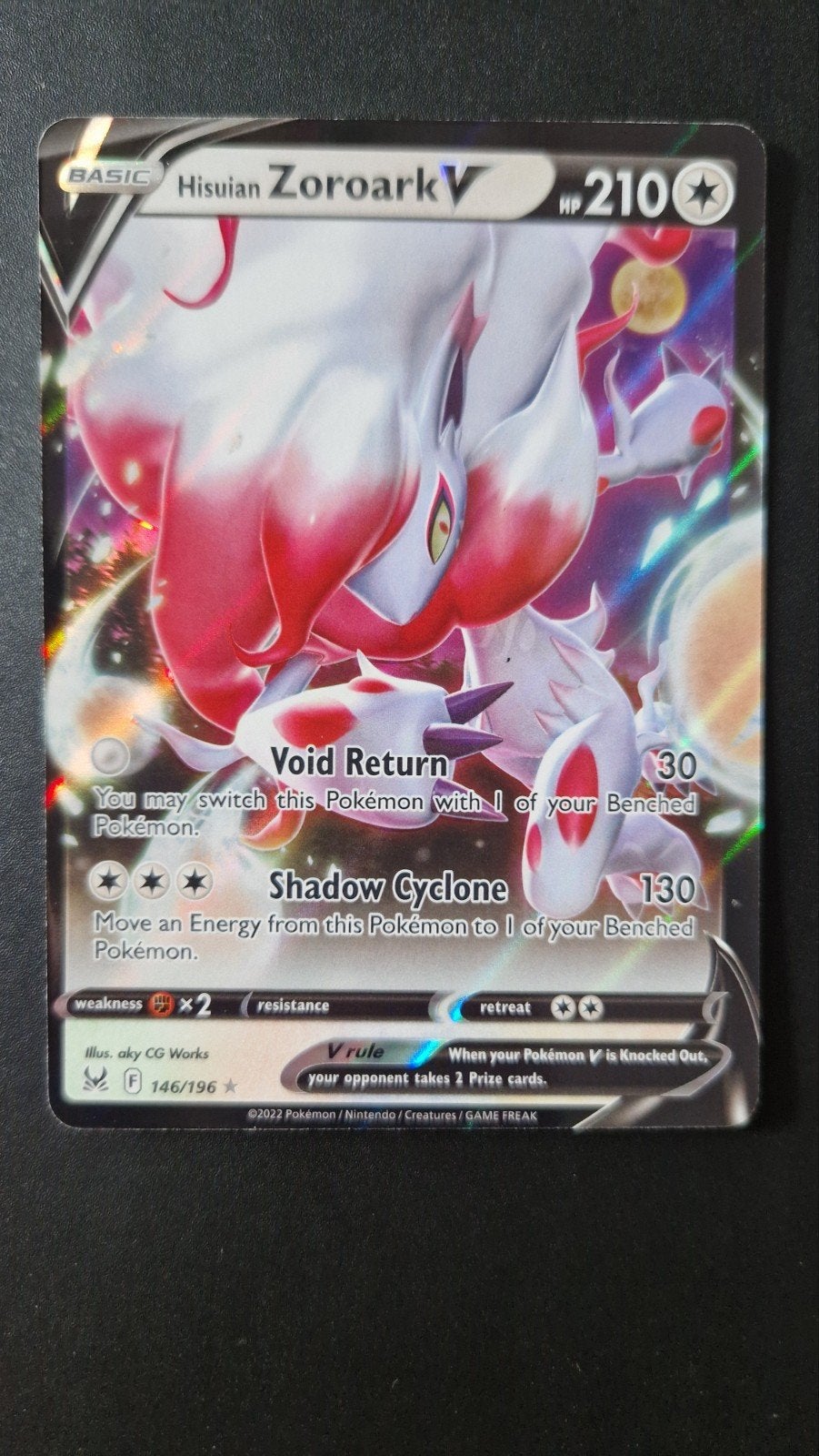 Hisuian Zoroark V 146/196 Sword&Shield Lost Origin Pokemon, Ophalen of Verzenden, Nieuw, Losse kaart