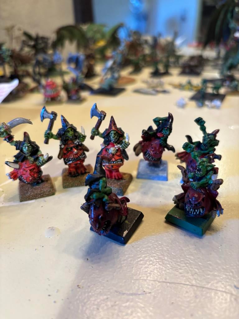 7 Warhammer Fantasy Squig Hoppers, Ophalen of Verzenden, Gebruikt