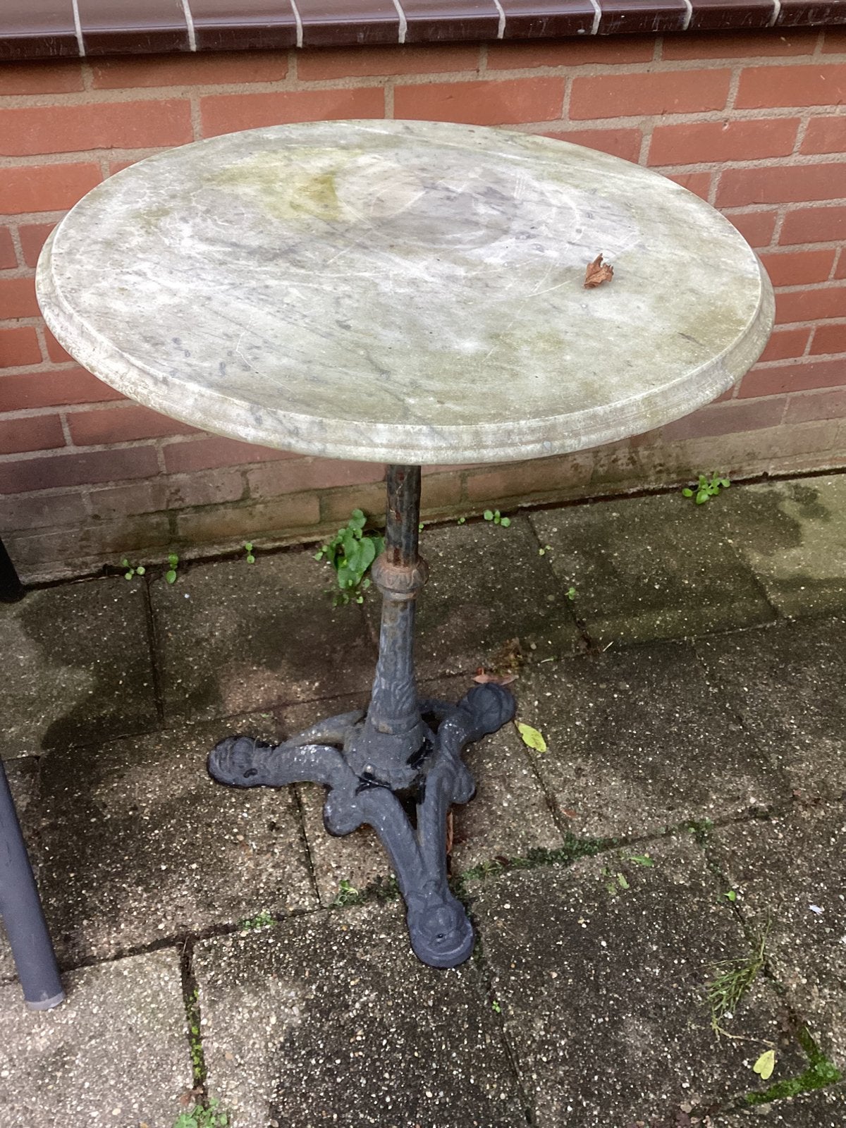 Bistrotafeltje met marmeren blad, Ophalen, Zo goed als nieuw, Rechthoekig, Overige materialen