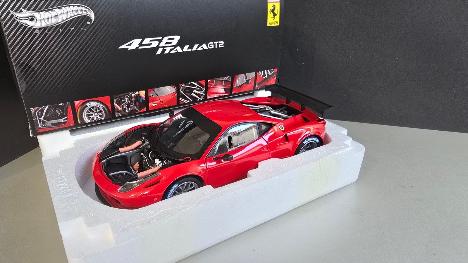Ferrari 458 GT2 Hotwheels Elite Press information model, Ophalen of Verzenden, Zo goed als nieuw, Hot Wheels