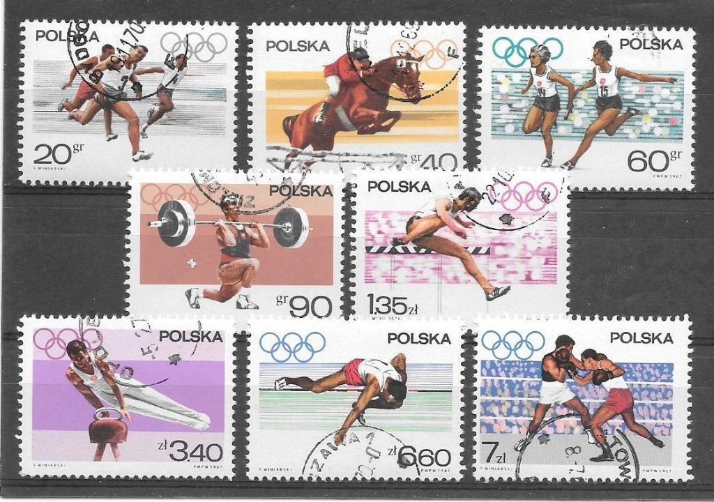Polen 1967  Olympische Spelen, Verzenden, Polen, Gestempeld