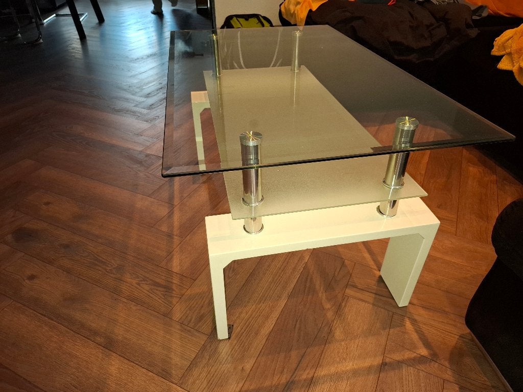 Glazen tafel voor de woonkamer, Gebruikt, 100 tot 150 cm, Glas, 50 tot 100 cm