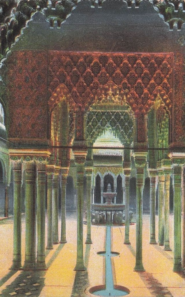 703-293-033 Granada Alhambra Patio De Los Leones., Verzenden, Voor 1920, Spanje