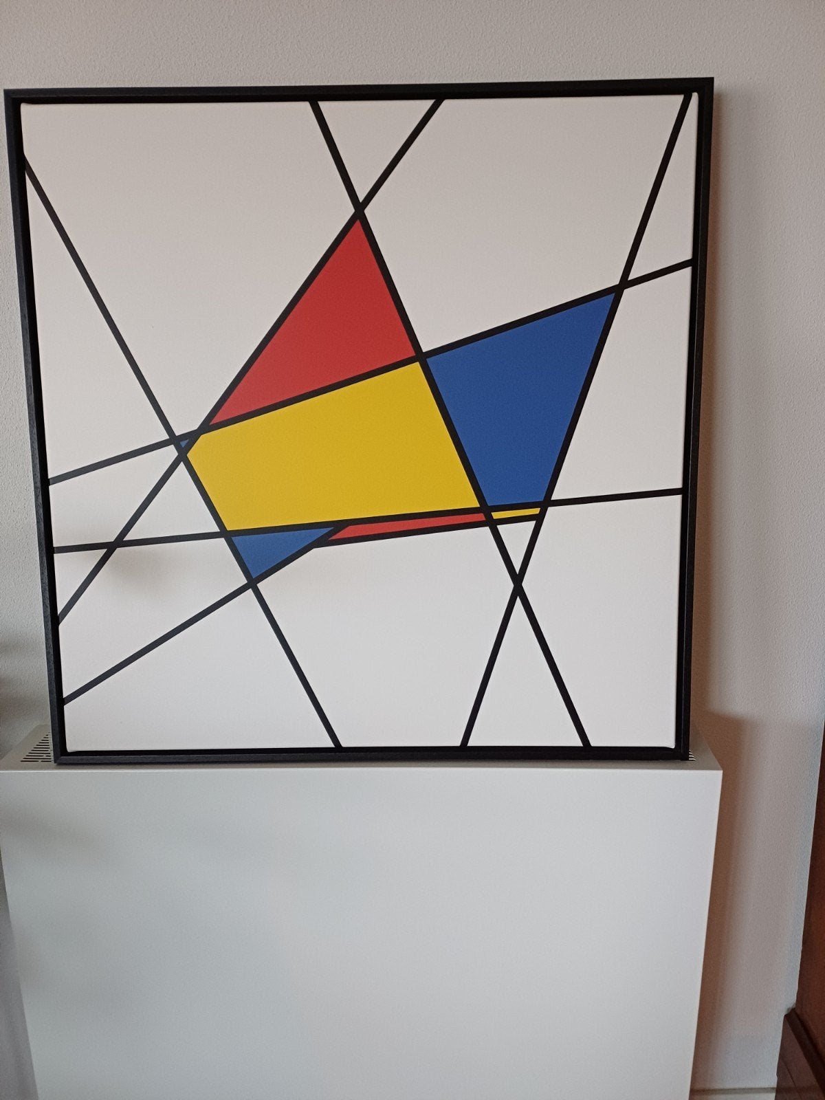 Moderne canvas in Mondriaan kleuren, Ophalen of Verzenden