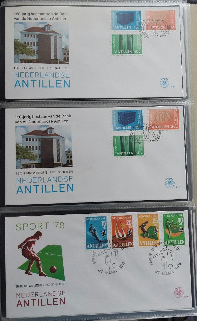Ned. Antillen 1e dag enveloppen E109 t/m E117, uit jaar 1978, Postzegels en Munten, Postzegels | Eerstedagenveloppen, Ophalen of Verzenden