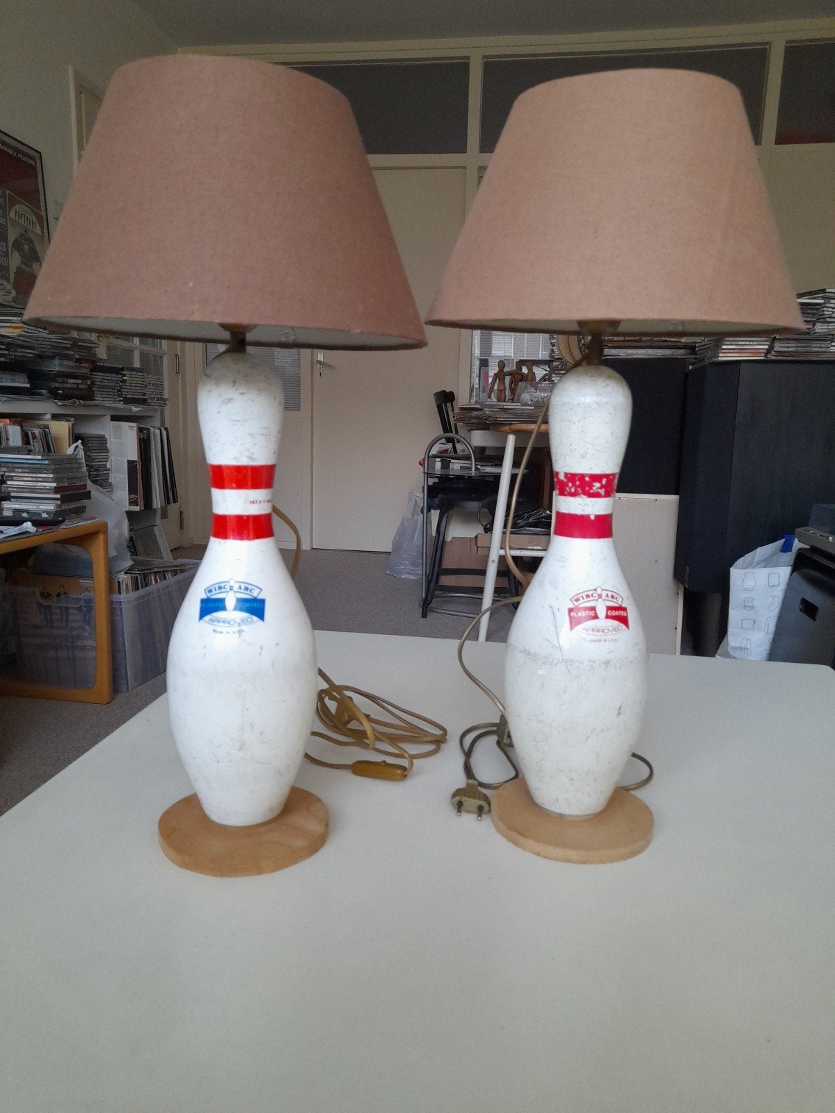 Unieke echte AMF bowlen kegel lampen - zeer nette staat, Ophalen, Zo goed als nieuw, Bal