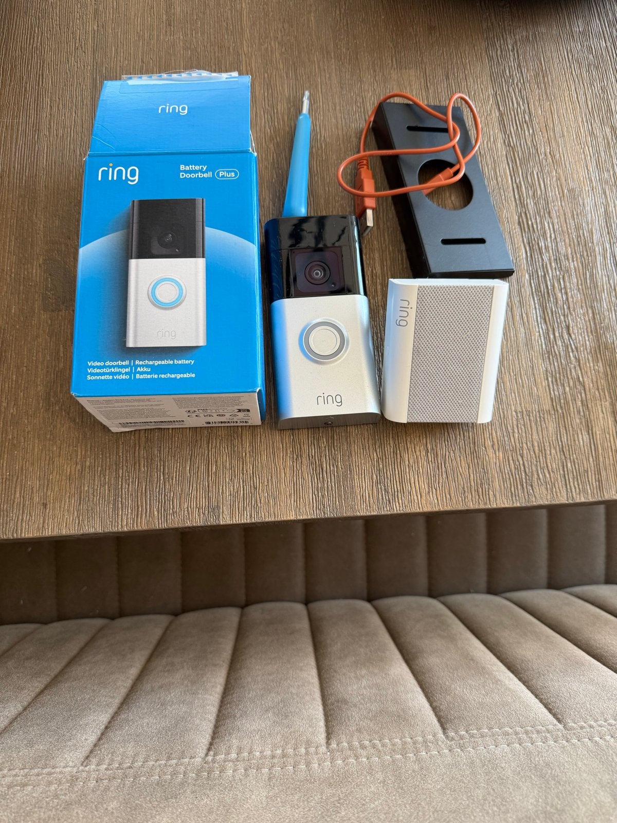 Ring Battery Video Deurbel Plus met Chime, Ophalen, Bewegingsdetectiesensor, Zo goed als nieuw, Draadloos