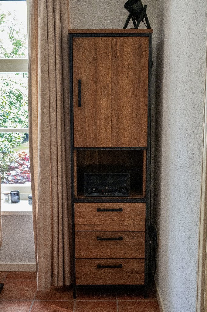 Pronto Romaro opbergkast, Huis en Inrichting, Kasten | Ladekasten, Ophalen, Teakhout, 50 tot 100 cm, Zo goed als nieuw