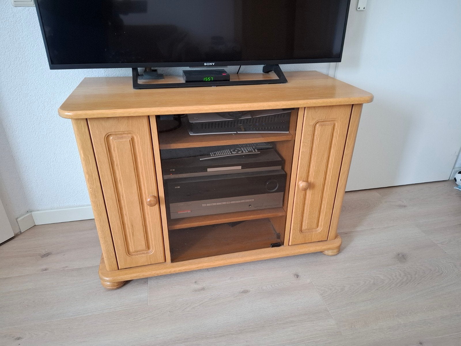 Blank eiken tv kast, Huis en Inrichting, Kasten | Televisiemeubels, Gebruikt, Minder dan 100 cm, 50 tot 100 cm, 25 tot 50 cm, Ophalen