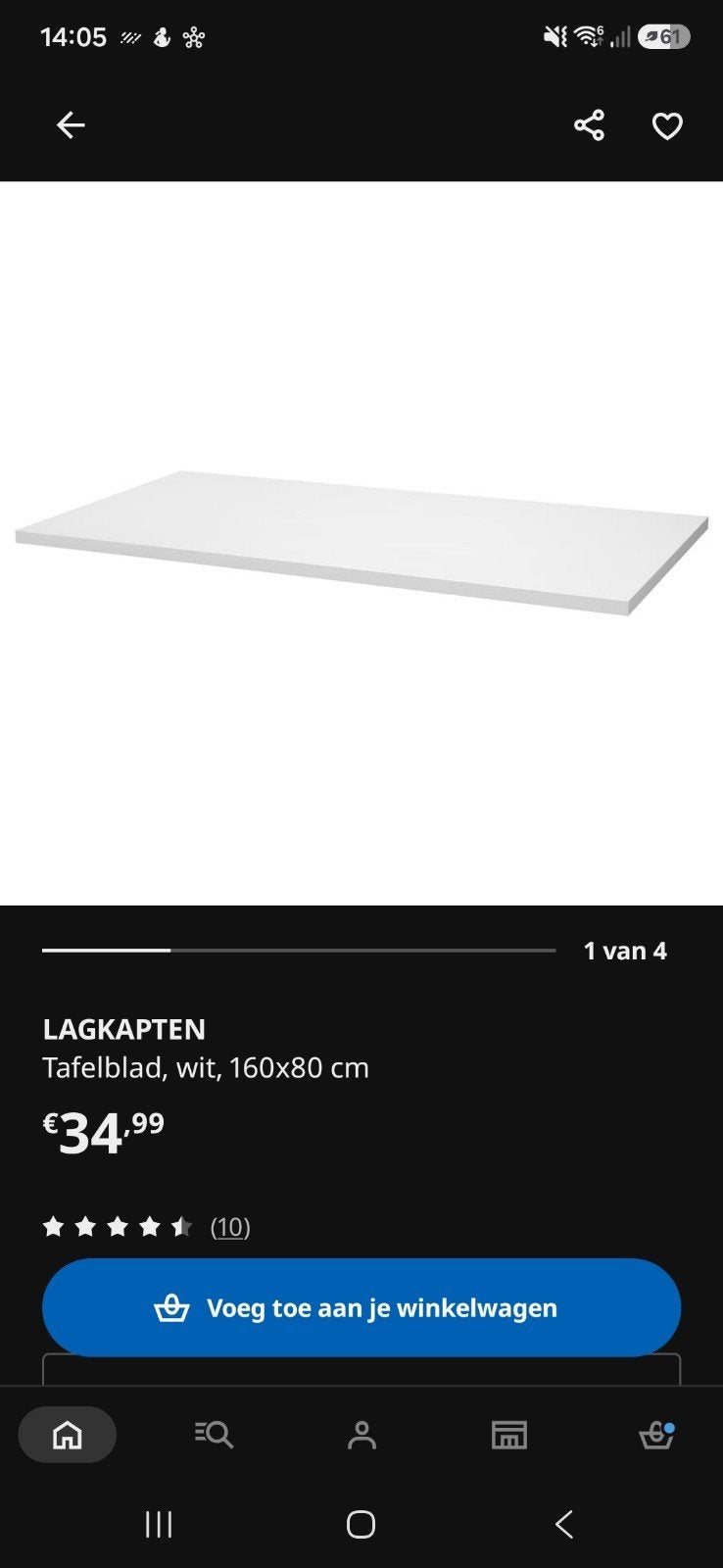 bureaublad 160x80 met bevestigingsmateriaal, 75 cm of meer, 150 tot 200 cm, Ophalen of Verzenden, Zo goed als nieuw