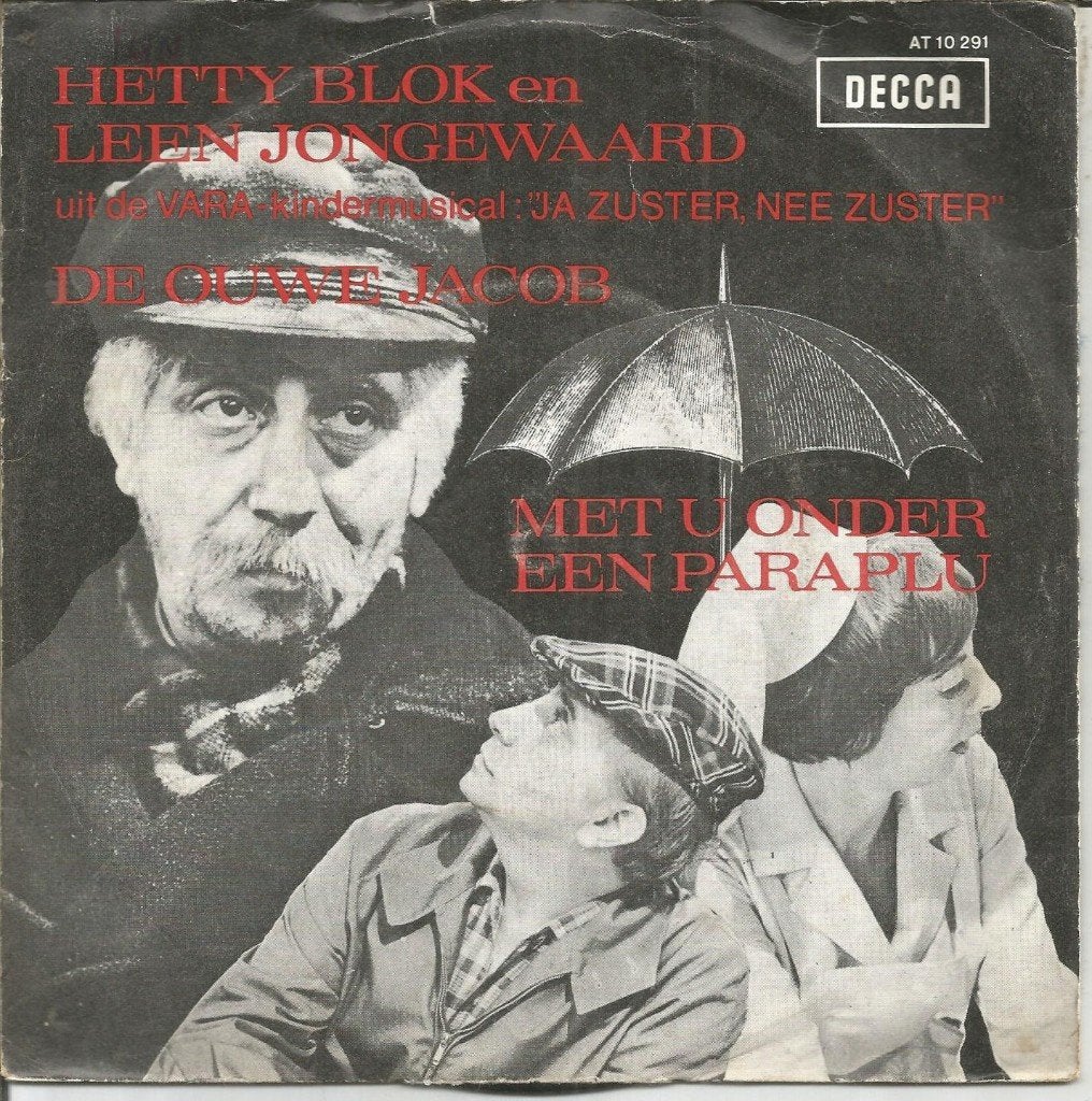 VERKOCHT Hetty Blok En Leen Jongewaard ‎: De Ouwe Jacob, Cd's en Dvd's, Gebruikt, Fotohoes, 7 inch, Ophalen of Verzenden