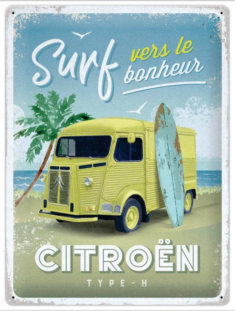 Citroen Type H Surf auto relief reclamebord van metaal deco