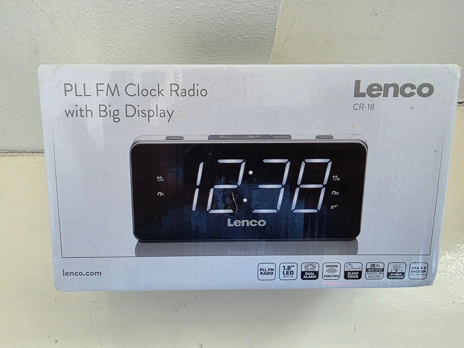 Lenco CR-18 PLL FM Klokradio met Groot Display, Ophalen of Verzenden, Nieuw, Radio