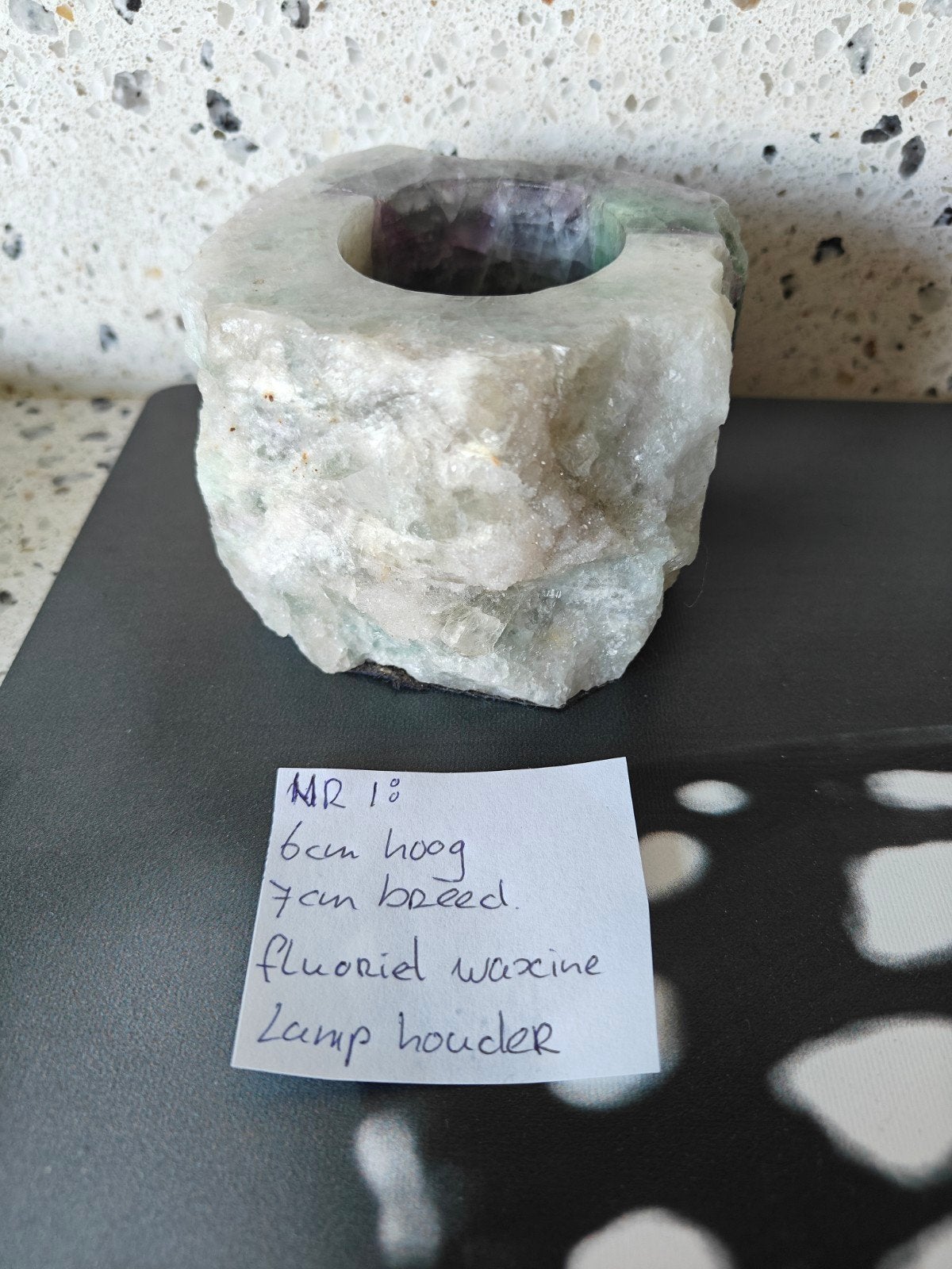 edelstenen fluoriet waxine lamp houder, nieuw, Ophalen, Mineraal