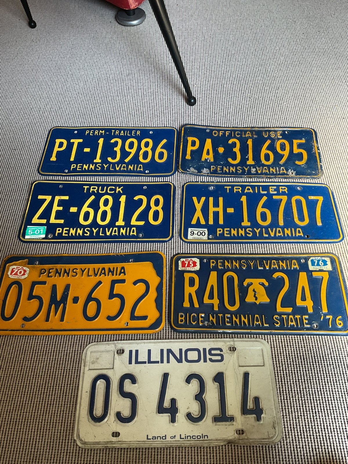 Set nummerplaten Pennsylvania, Ophalen