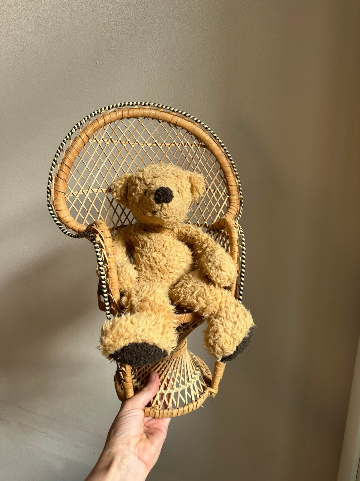 Mini rotan pauwstoel, Ophalen of Verzenden