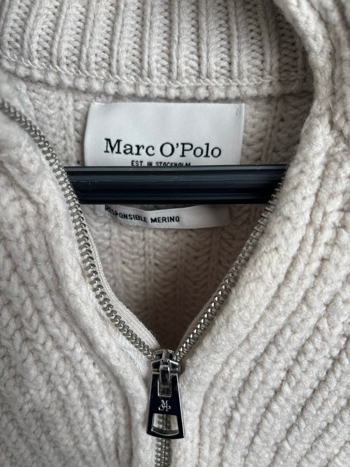 Marc O'Polo gebreid vest met rits maat S - Zo goed als nieuw, Kleding | Dames, Ophalen of Verzenden, Zo goed als nieuw, Beige