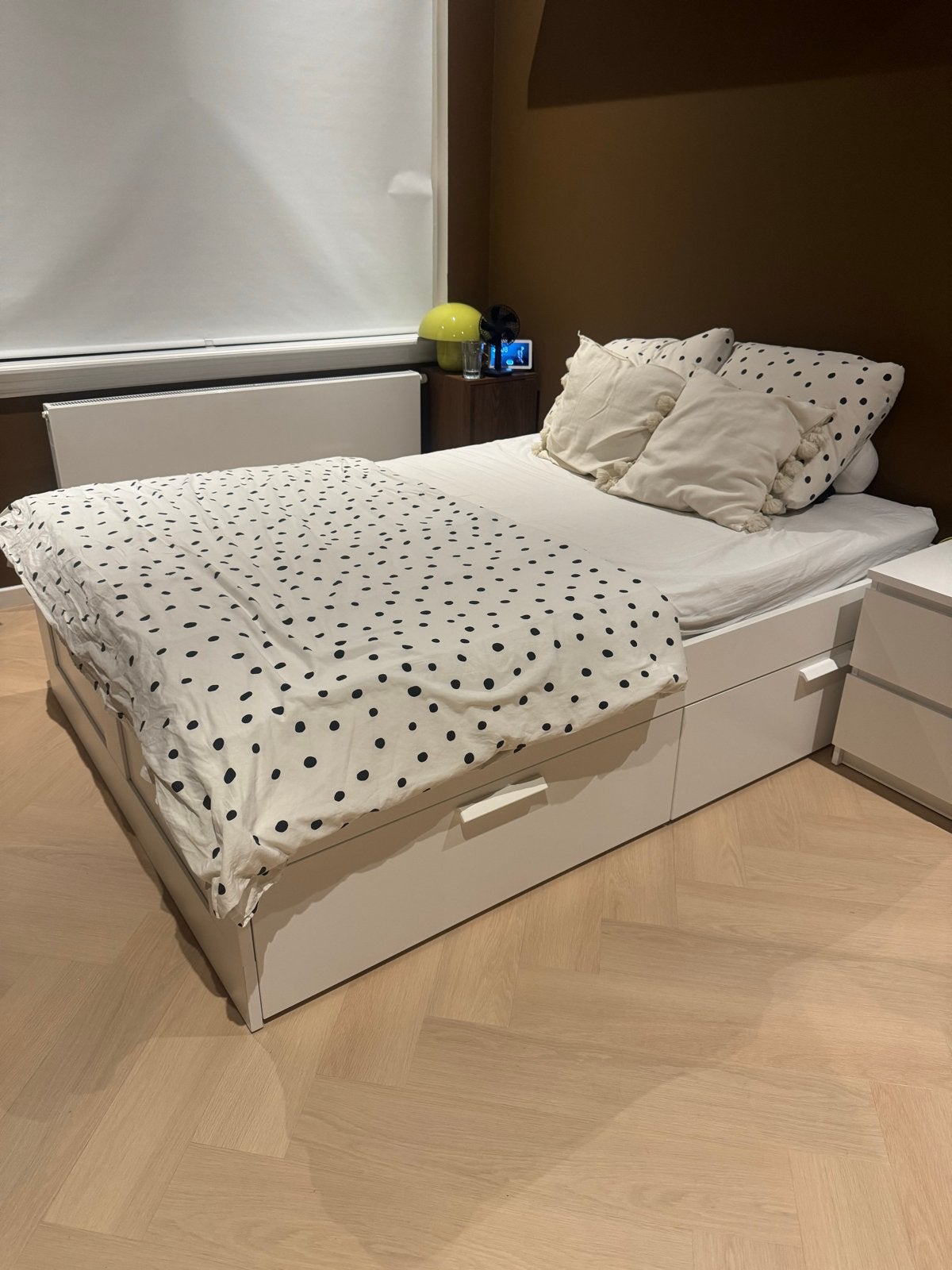 Ikea bed BRIMNES 200x140 - Wit + indien nodig matras, Ophalen, Gebruikt, 90 cm, Eenpersoons