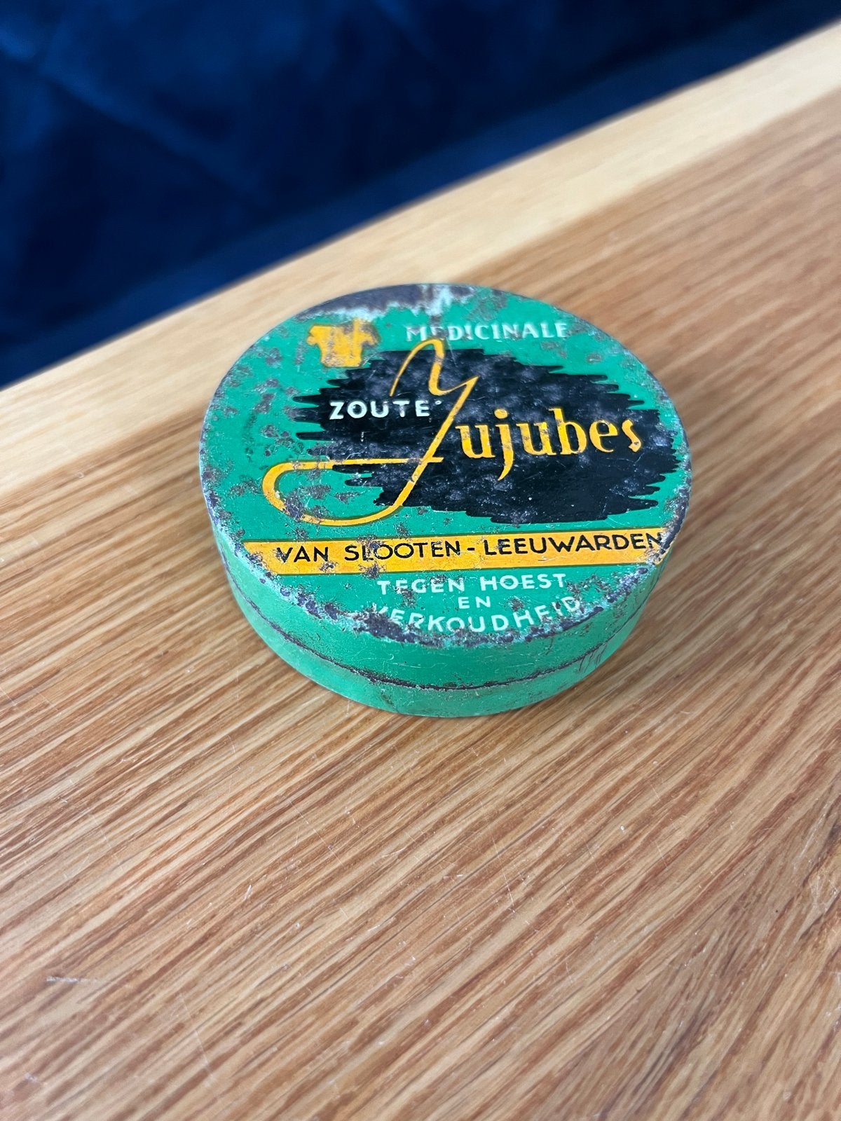 Vintage Zoute Jujubes blikje - Van Slooten Leeuwarden, Ophalen of Verzenden, Gebruikt
