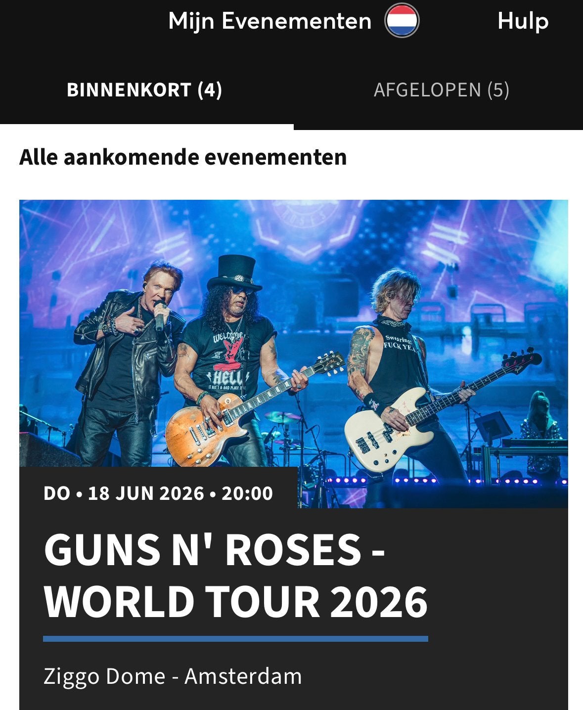2 tickets Guns N’ Roses staanplaatsen, Twee personen, Juni