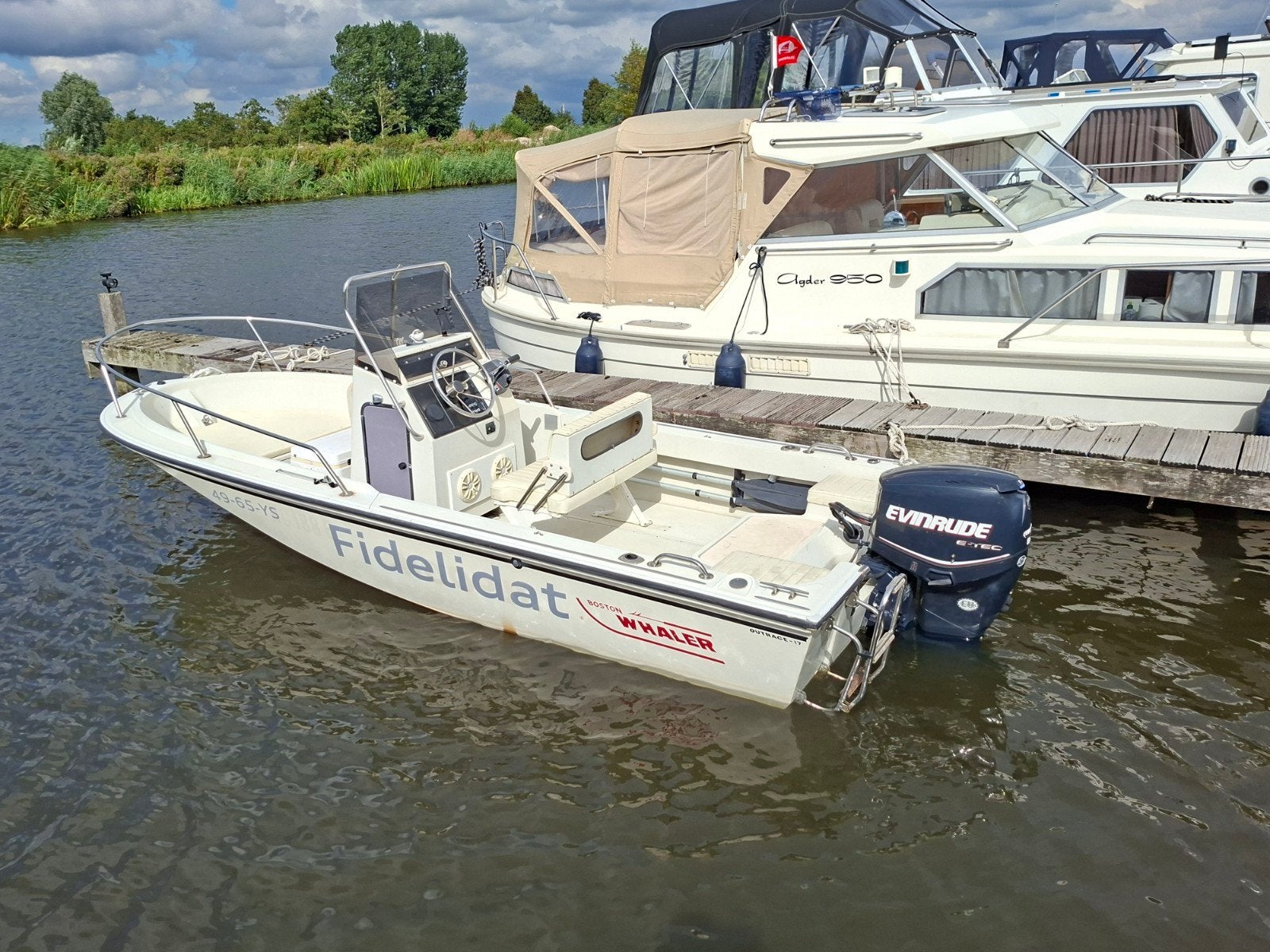 Boston Whaler Outrage 17, 90 PK Evinrude E-tec (2008), Overige merken, Gebruikt, Elektrische start, 6 m