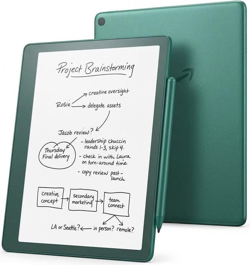 Kindle Scribe Jade Groen 2024 - E-reader met Pen en hoes, Computers en Software, E-readers, Ophalen, Touchscreen, Zo goed als nieuw
