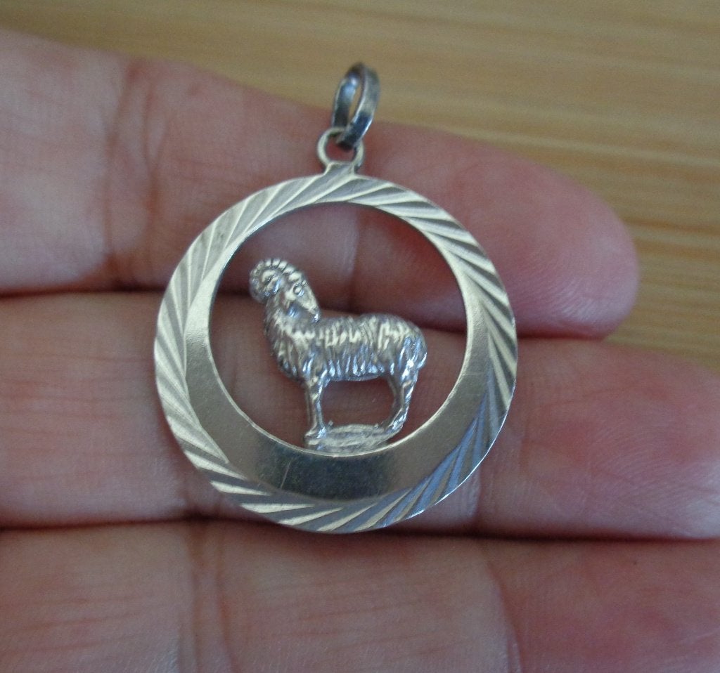 zilveren sterrenbeeld hanger/bedel ram [241], Verzenden, Zo goed als nieuw, Kruis of Symbool, Zilver