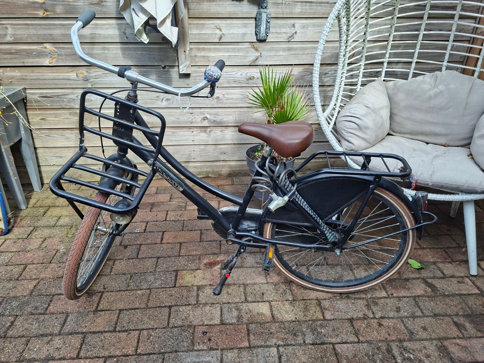 Popal Daily Dutch Basic kinderfiets - Zwart, Ophalen of Verzenden, Gebruikt, Terugtraprem, Overige merken