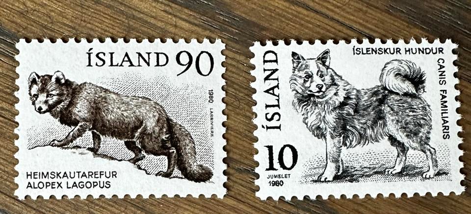 IJsland 1980 Dieren Postfris: Poolvos en IJslandse Hond, Ophalen of Verzenden, IJsland, Postfris