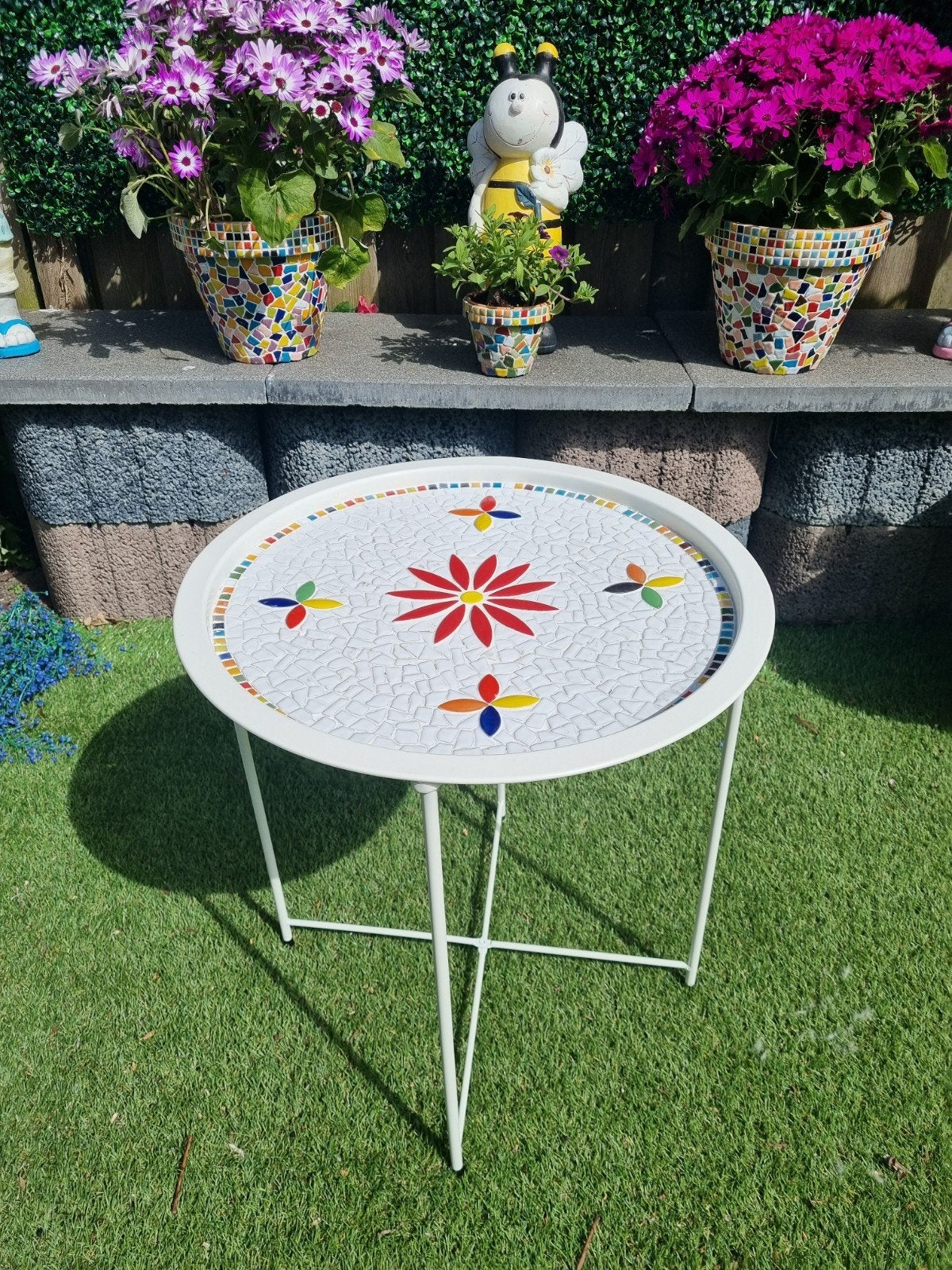 Bijzet tafel Mozaïk, Ophalen, Nieuw, Rond, Metaal