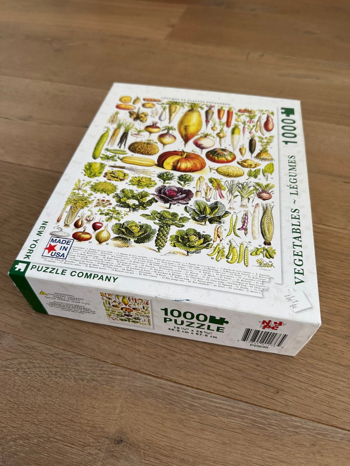 New York Puzzle Company Vegetables 1000 stukjes, Hobby en Vrije tijd, Ophalen of Verzenden, 500 t/m 1500 stukjes, Zo goed als nieuw