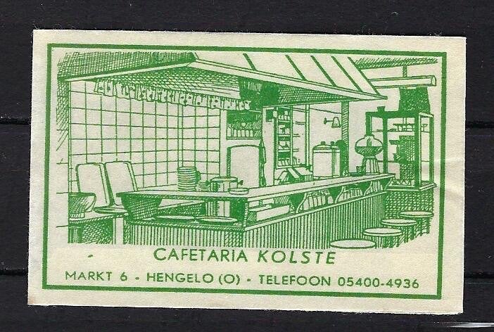 195 Hengelo cafetaria KOLSTE, Ophalen of Verzenden, Nederland
