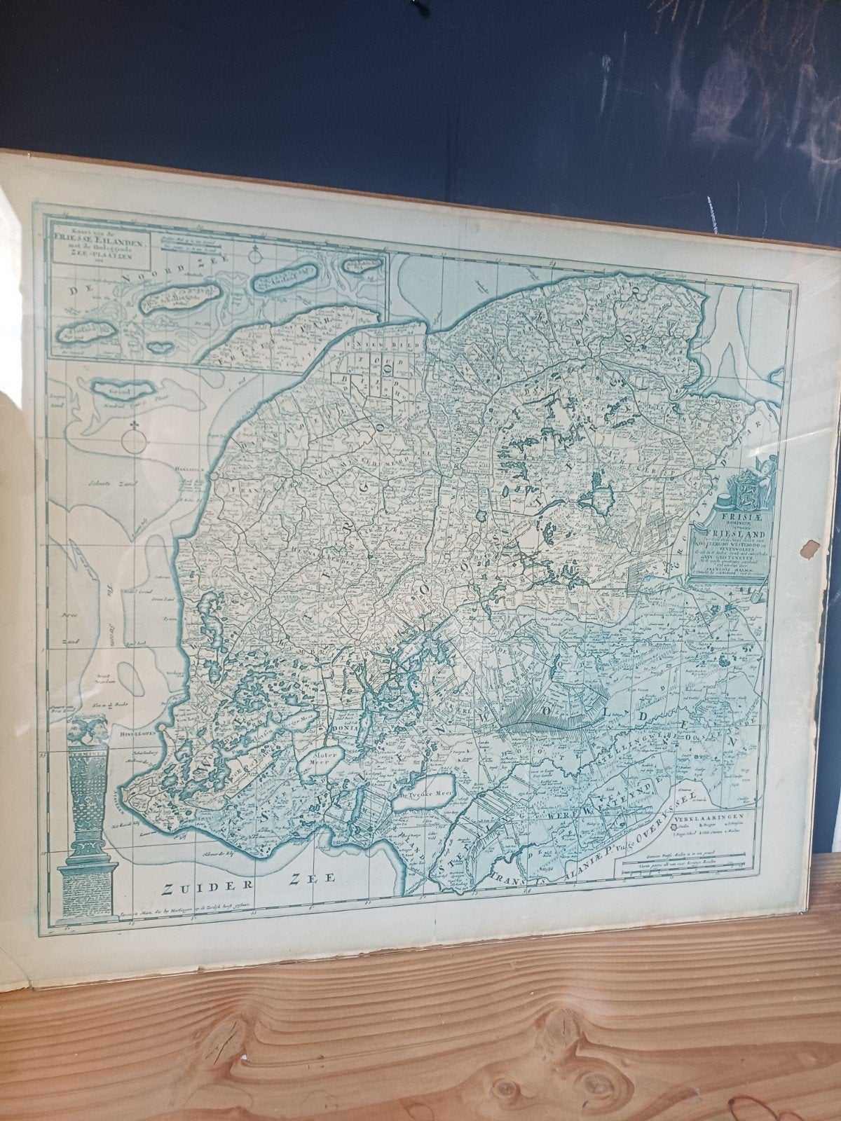 Antieke Kaart Friesland, Petrus Schenk, ca. 1720, 3e editie, Landkaart, 1800 tot 2000, Nederland, Petrus Schenk
