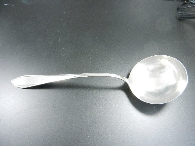 Zilveren "puntfilet" soeplepel 1924, Antiek en Kunst, Antiek | Goud en Zilver, Ophalen of Verzenden, Zilver