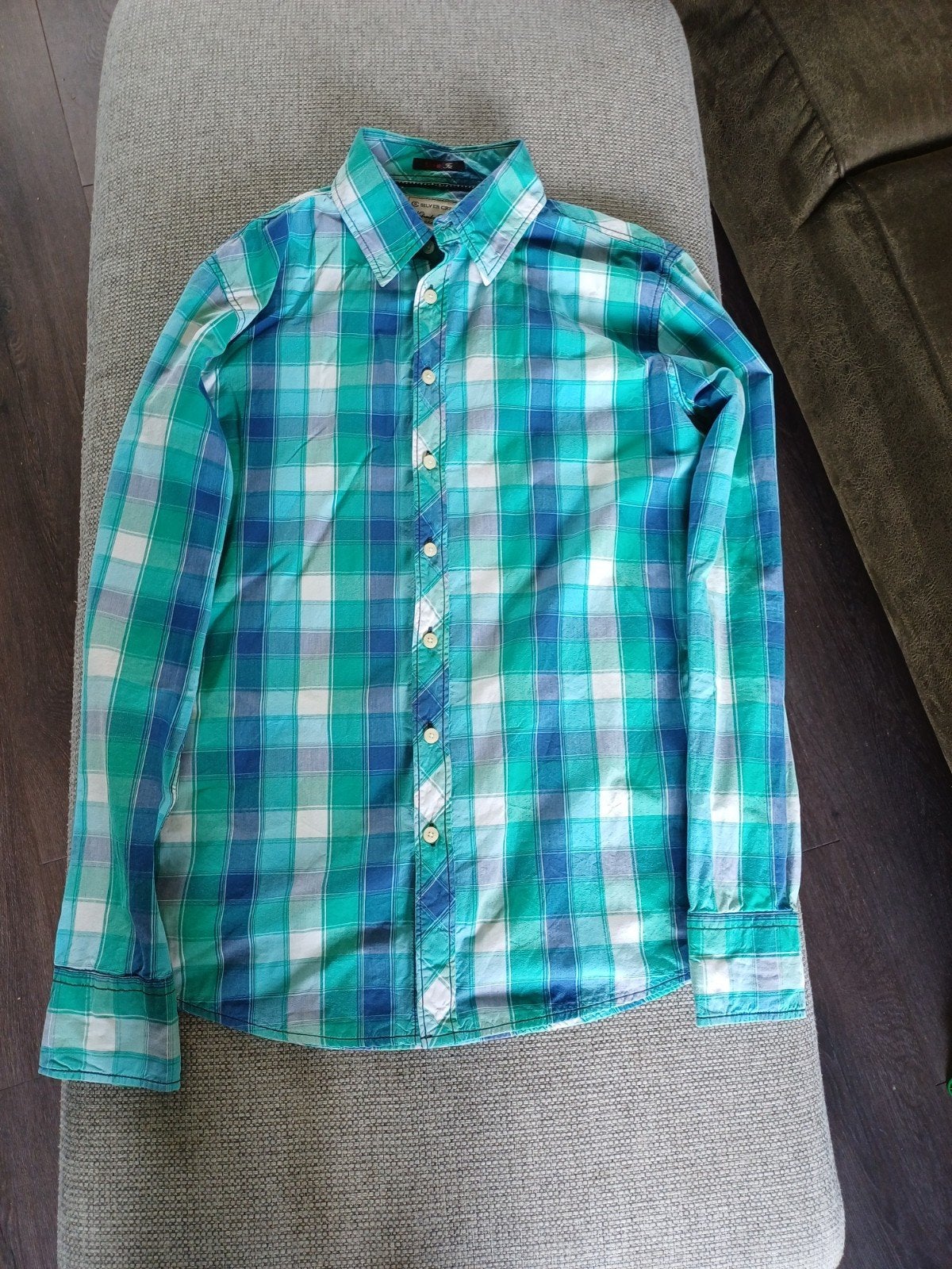 Silver Creek Slim Fit Geruit Overhemd Maat L, Kleding | Heren, Overhemden, Ophalen of Verzenden, Gedragen, Meerkleurig, Silver Creek