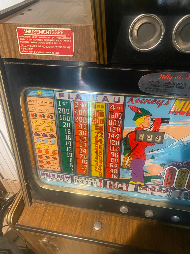 Vintage Keeney's Mountain Climber gokkast, Gulden, Ophalen of Verzenden, Zo goed als nieuw