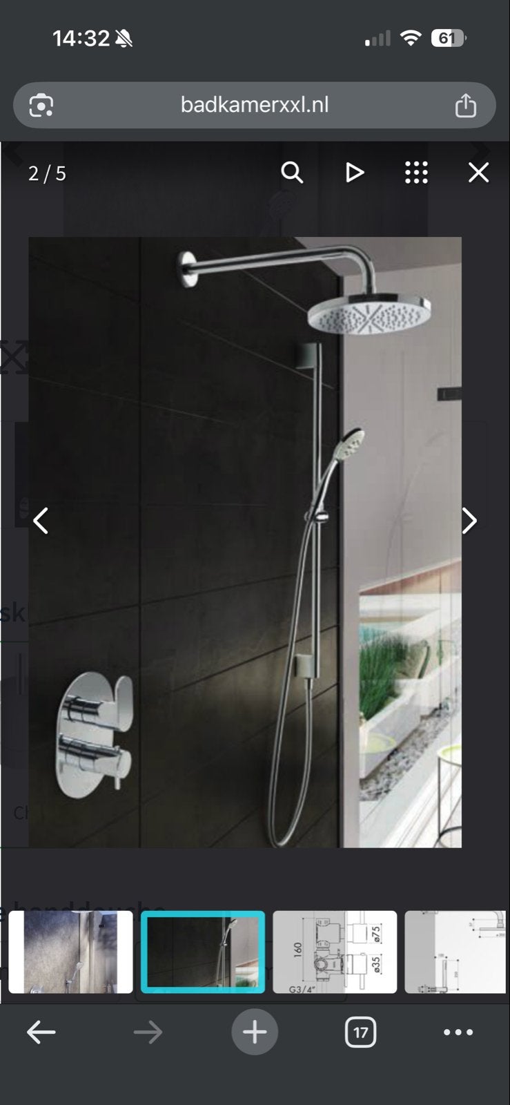Hotbath Friendso inbouw thermostaatkraan met doucheset, Doe-het-zelf en Verbouw, Sanitair, Ophalen, Nieuw, Chroom, Douche