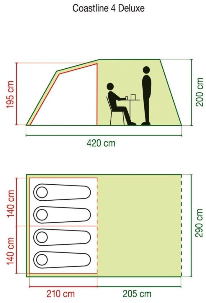 Coleman Coastline 4 vierpersoons familie tent demotent, Caravans en Kamperen, Tenten, Coleman, Info@coleman.com, Minervum Breda