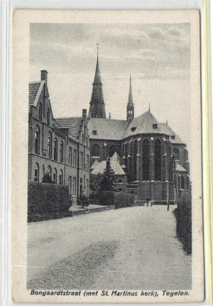 x6163 bongaardtstraat martinuskerk tegelen, Verzamelen, Ansichtkaarten | Nederland, Verzenden, Voor 1920, Noord-Brabant