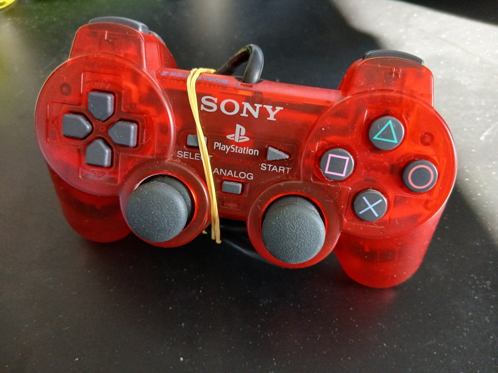Rode transparante Playstation 2 controller crystal red, Ophalen of Verzenden, Gebruikt, Controller, PlayStation 2
