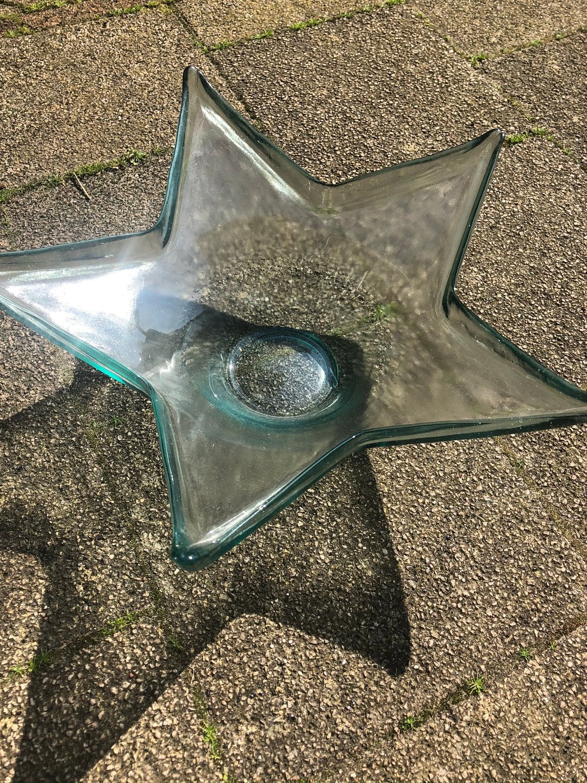 Mooie grote glazen ster schaal, Ophalen of Verzenden, Zo goed als nieuw, Rond, Glas