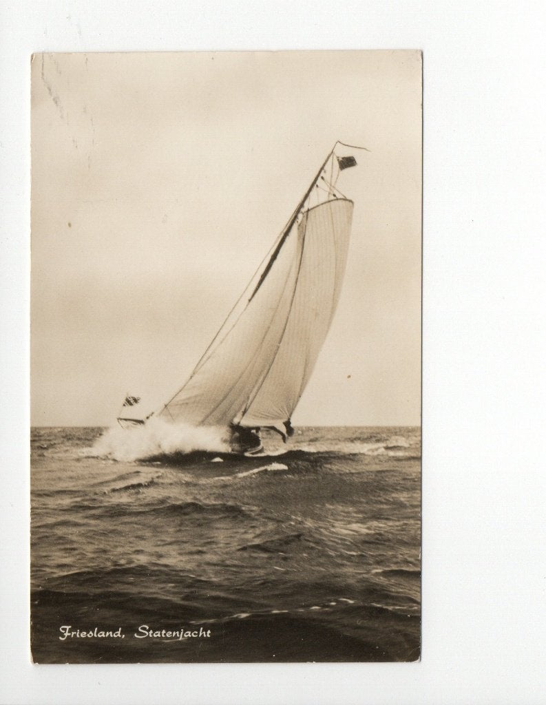 Ansichtkaart Friesland, Statenjacht - Gelopen (1959), Ophalen of Verzenden, 1940 tot 1960, Gelopen, Friesland