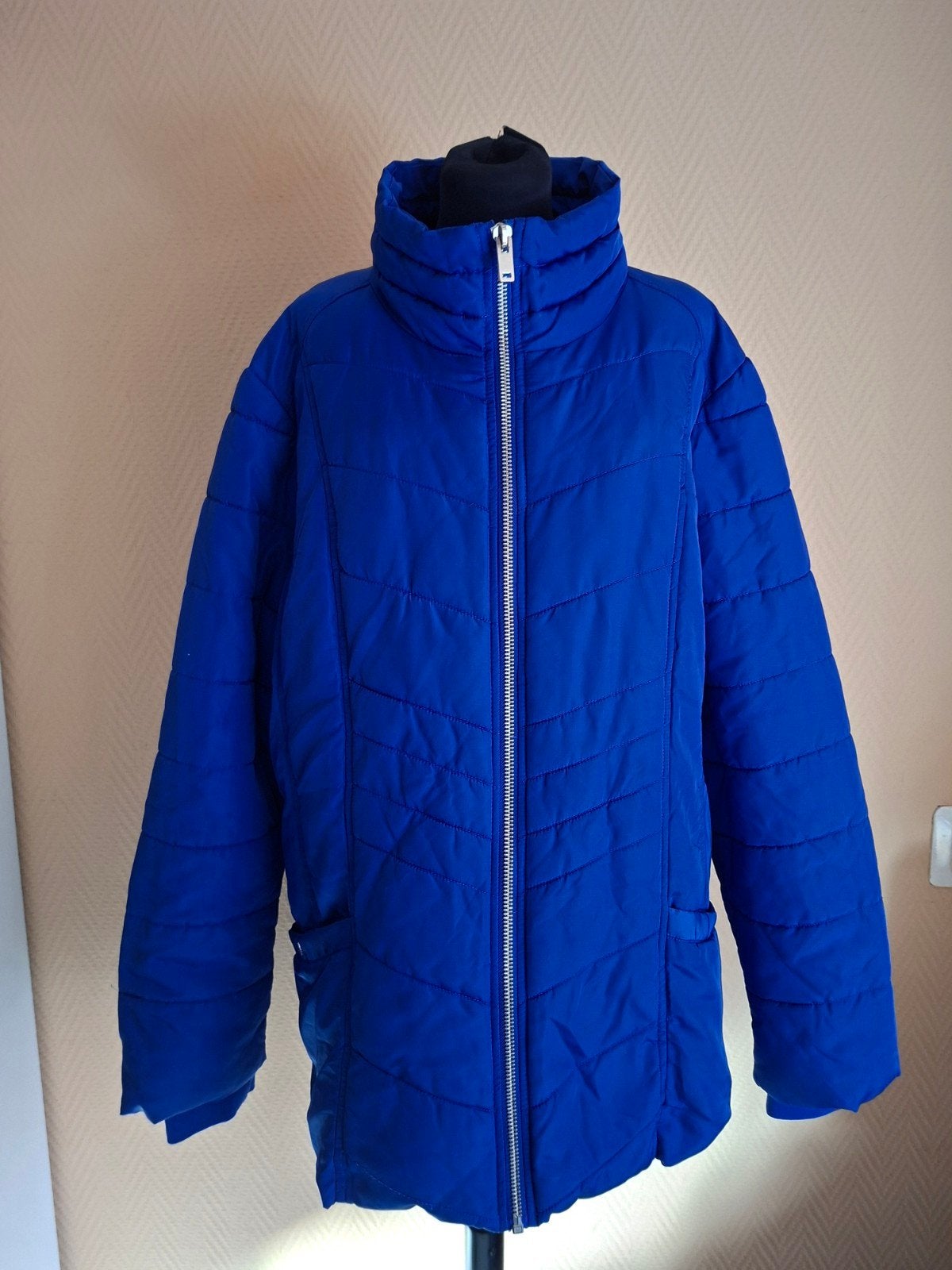 Prachtige blauwe winterjas van MS Mode, maat 48, Blauw, Maat 46/48 (XL) of groter, Ophalen of Verzenden, Zo goed als nieuw