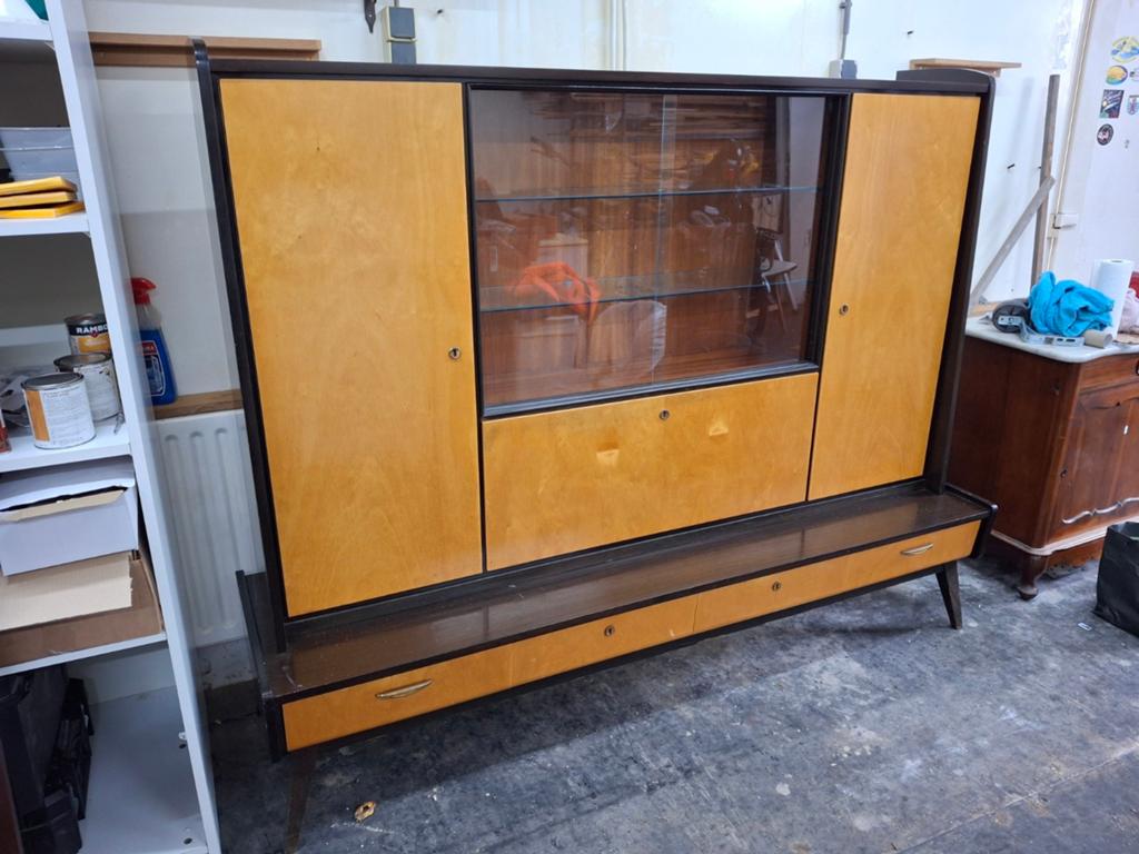 Hele mooie highboard kast, jaren 50/midcentury/vintage, Huis en Inrichting, Kasten | Dressoirs, Ophalen, Gebruikt, 25 tot 50 cm