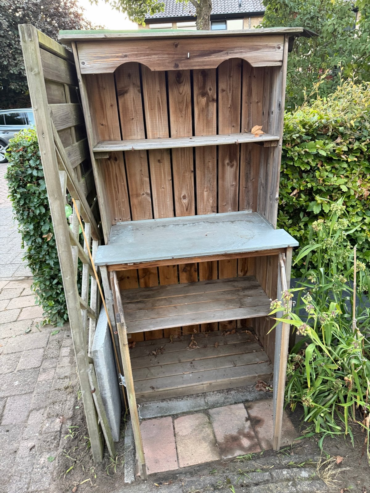 Houten Tuinkast/Berging met Golfplaten Dak, Ophalen, Gebruikt, Hout, Overige typen