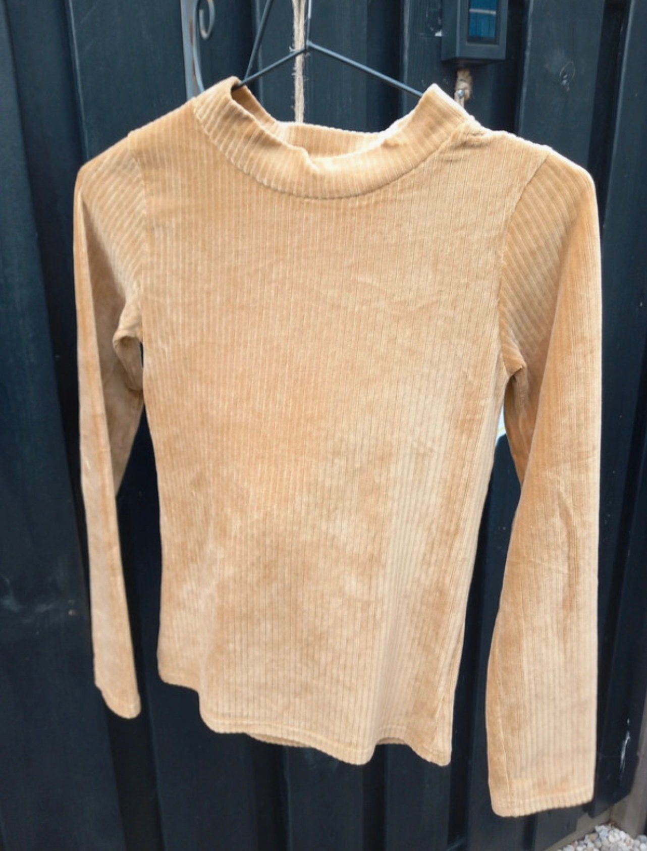 Oker geel velours shirt maat 146/152, Ophalen of Verzenden, Zo goed als nieuw, Meisje, Shirt of Longsleeve
