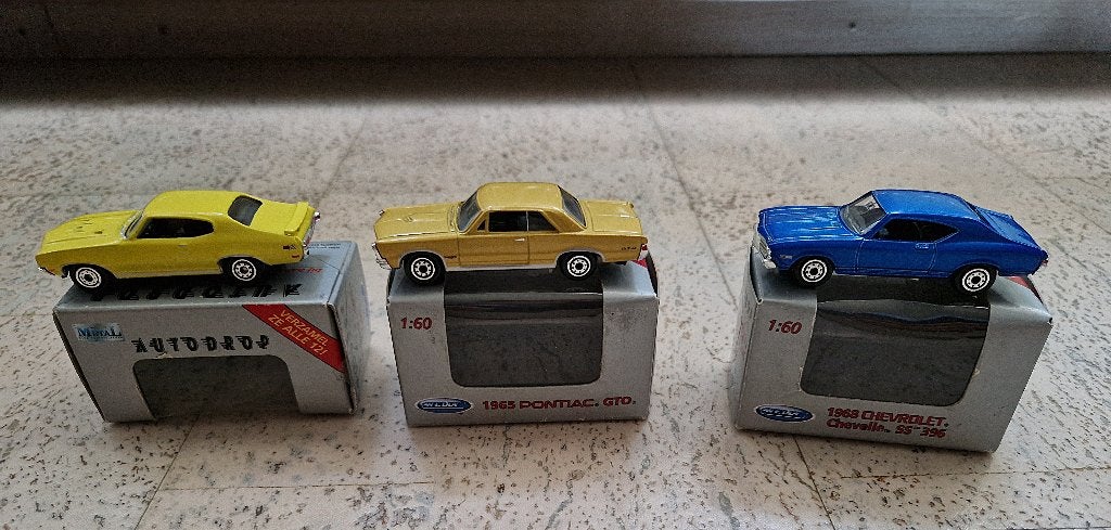 Set van 3 Welly modelauto's 1:60 - Amerikaanse Muscle Cars, Ophalen of Verzenden, Nieuw, Auto's