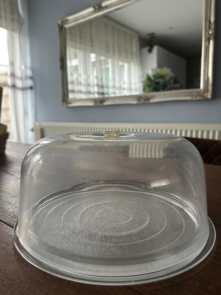 Taartplateau met stolp vintage, Ophalen of Verzenden, Gebruikt