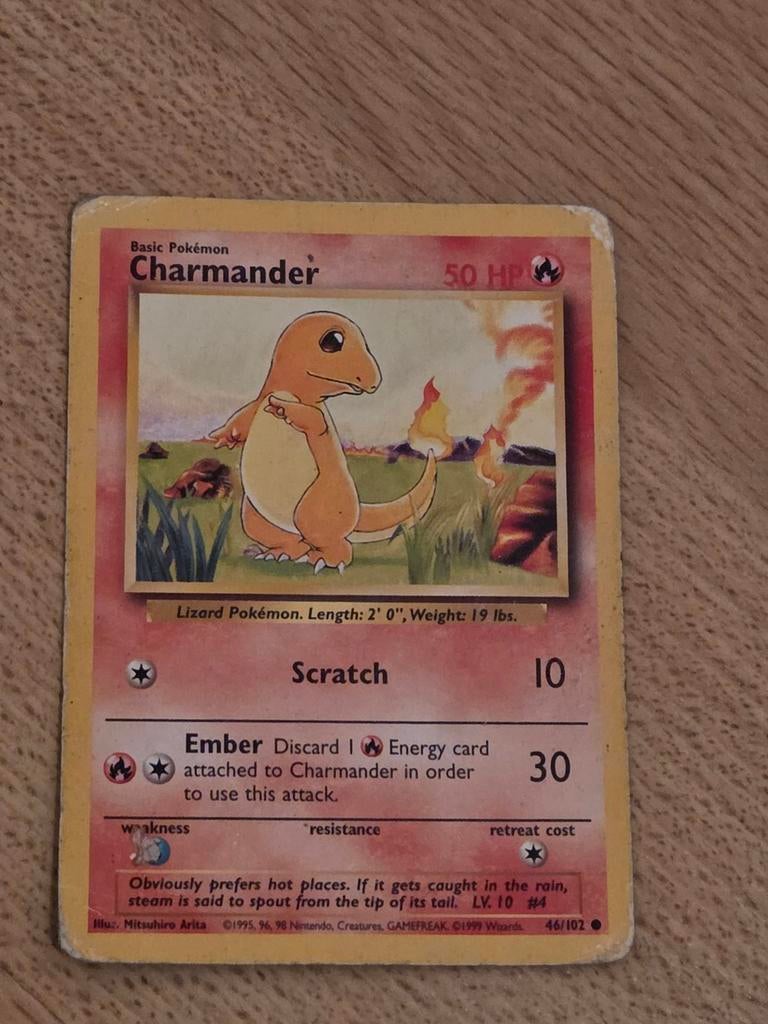 Pokémon kaart Charmander 1999, Hobby en Vrije tijd, Verzamelkaartspellen | Pokémon, Ophalen of Verzenden